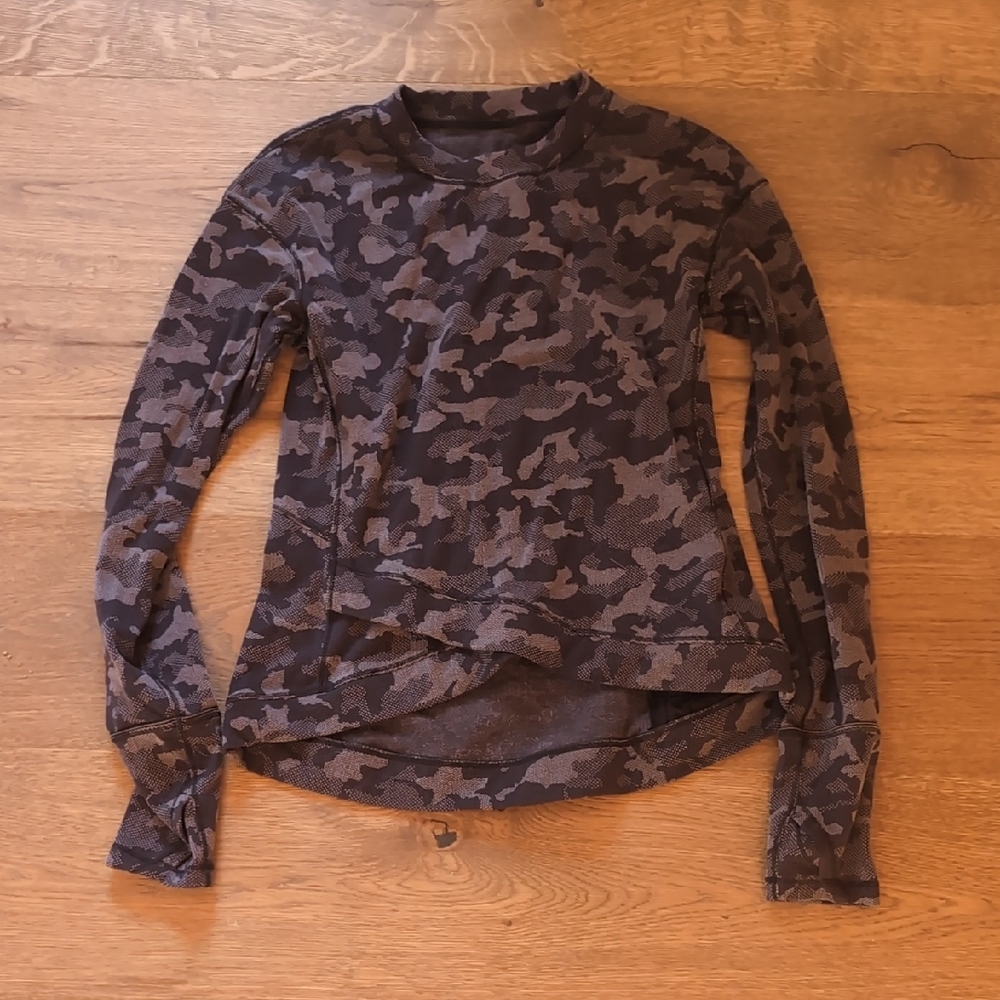 lululemon athletica Black Camo Long Sleeve Top